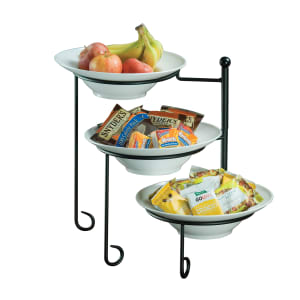 166-TTRS3 3 Tier Display Stand, Swings Open From Center, Wrought Iron/Black
