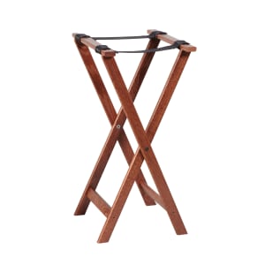 166-WTSW32 31" Folding Tray Stand w/ Nylon Strap, Walnut