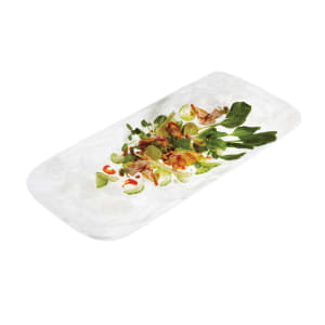 166-WSRT21 Rectangular Translucence Tray - 21 1/8x9 3/4" White Swirl Resin
