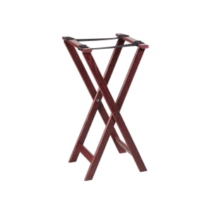 American Metalcraft WTSM31 31&quot; Folding Tray Stand w/ Nylon Strap, Mahogany