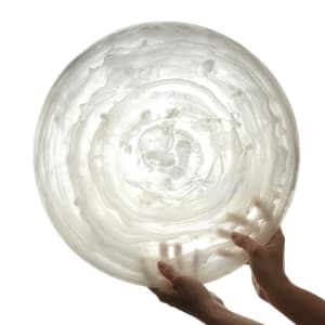 166-WSP15 15 7/8" Round Translucence Platter - White Swirl Resin
