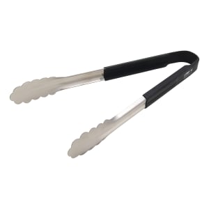 080-UTSH12K 12" Stainless Utility Tongs, Black
