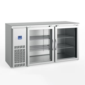 746-IMDERV60IIGD 60 3/4" Bar Refrigerator - 2 Swinging Glass Doors, Stainless, 115v