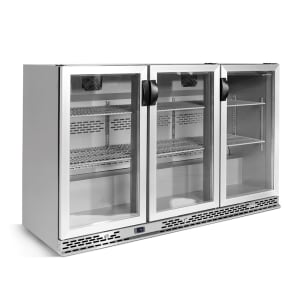 746-IMDERV35II 53 1/8" Bar Refrigerator - 3 Swinging Glass Doors, Stainless, 115v