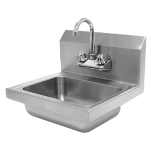 009-7PSECX Wall Mount Commercial Hand Sink w/ 14"L x 10"W x 5"D Bowl, Basket Drain
