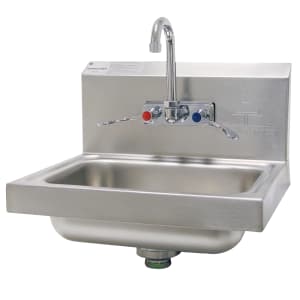 009-7PS682X Wall Mount Commercial Hand Sink w/ 14"L x 10"W x 5"D Bowl, Wrist Handles
