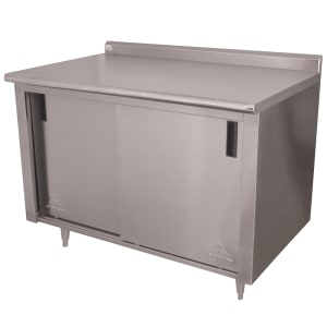 009-CFSS305 60" Enclosed Work Table w/ Sliding Doors & 1 1/2" Backsplash, 30"D