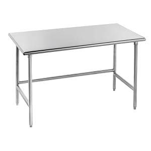 009-TMG242 24" 16 ga Work Table w/ Open Base & 304 Series Stainless Flat Top
