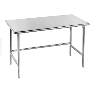 009-TMG302 24" 16 ga Work Table w/ Open Base & 304 Series Stainless Flat Top