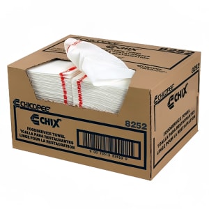 411-598889 Chix® Multi-Day Antimicrobial Foodservice Towel - 13" x 21", White