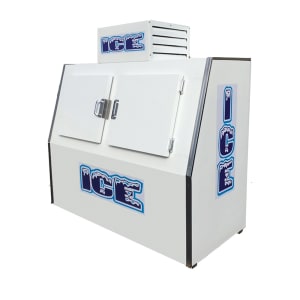 138-ICB2S 76"W Outdoor Ice Merchandiser w/ (225) 7 lb Bag Capacity - Solid Doors, 115v
