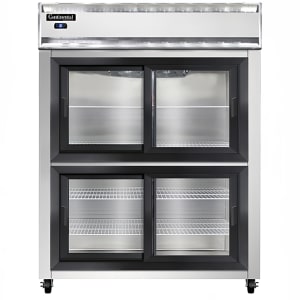 160-2RESNSGDHD 57" Two Section Reach In Refrigerator, (4) Sliding Glass  Doors, Top Compress...