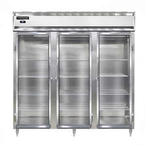 160-D3RNSSGD 78" Three Section Reach In Refrigerator, (3) Left/Right Hinge Glass Doors, Top...