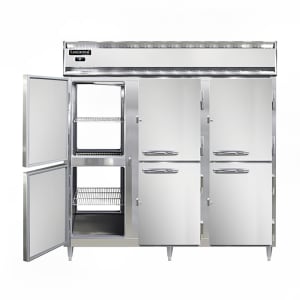 160-D3RNSSPTHD 78" Three Section Pass Thru Refrigerator, (12) Left/Right Hinge Solid Doors,...