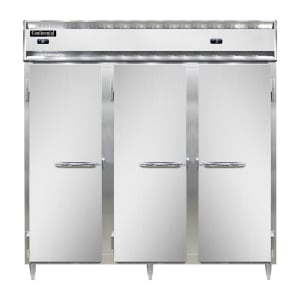 160-D3RFFN 78" Three Section Commercial Refrigerator Freezer - Solid Doors, Top Compressor,...