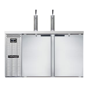 160-KC59NSS 59" Kegerator Beer Dispenser w/ (2) Keg Capacity - (2) Column, Stainless, 115v
