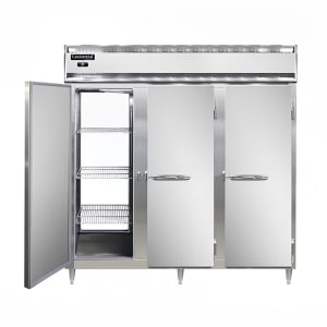 160-D3RNSAPT 78" Three Section Pass Thru Refrigerator, (6) Left/Right Hinge Solid Doors, Top...