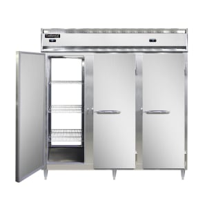 160-D3RFFNPT 78" Three Section Pass Thru Commercial Refrigerator Freezer - Solid Doors, Top...