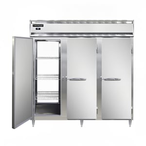 160-D3RNSSPT 78" Three Section Pass Thru Refrigerator, (6) Left/Right Hinge Solid Doors, Top...