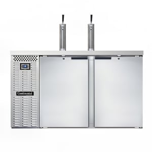 160-KC59SNSS 59" Kegerator Beer Dispenser w/ (2) Keg Capacity - (2) Column, Stainless, 115v
