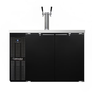 160-KC50SN 50" Kegerator Beer Dispenser w/ (2) Keg Capacity - (1) Column, Black, 115v