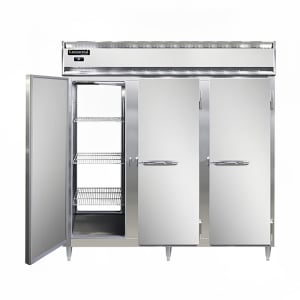 160-D3RNPT 78" Three Section Pass Thru Refrigerator, (6) Left/Right Hinge Solid Doors, Top C...