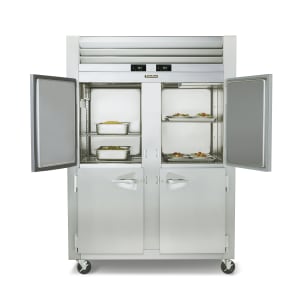 206-RDT232NUTHHS115 53" Two Section Commercial Refrigerator Freezer - Solid Doors, Top Compr...