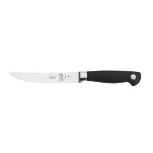 132-M21921 5" Serrated Steak Knife w/ Black Non-Slip Santoprene® Handle, High-Carbon German Steel