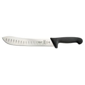 132-M13718 10" Granton Butcher Knife w/ Black Textured Glass-Reinforced Nylon Handle, Ice Hardened High-Carbon 