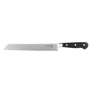 132-M23650 9 " Wavy Bread Knife w/ Black Ergonomic Delrin® Handle, High-Carbon German Steel