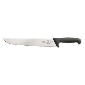 132-M13708 11 4/5" European Butcher Knife w/ Black Textured Glass-Reinforced Nylon Handle, Ice Hardened High-Ca