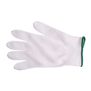 132-M33411M Medium Cut Resistant Glove - Polyethylene Reinforced Knit, White w/ Green Cuff