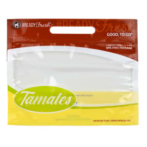 909-GNG1085 #ReadyFresh® Bottom Gusset Grab-N-Go Tamale Pouch - 9 1/2" x 8" x 5" BG, #ReadyFresh