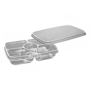 389-600004 Deli Tray w/ Lid - 11" x 7", PET, Clear