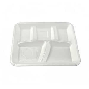389-676344 Rectangular Foam Cafeteria Tray w/ (5) Compartments - 10 2/5" x 8 3/10"