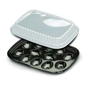 389-664028 Egg Display Tray w/ Lid - PET, Black