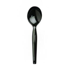 389-700928 Heavy Weight Disposable Soup Spoon - Polypropylene, Black