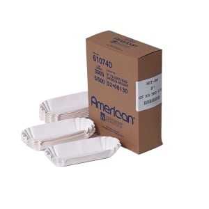 240-397196 8" Hot Dog Tray - Paper, White