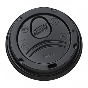 326-522971 Dome Lid for 10 oz to 20 oz PerfecTouch Hot Paper Cups - Plastic, Black