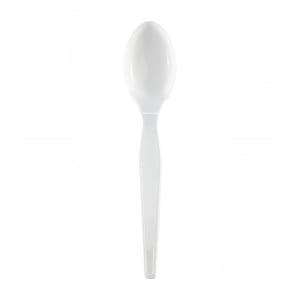 326-525446 6" Heavy Weight Disposable Teaspoon - Polystyrene, White