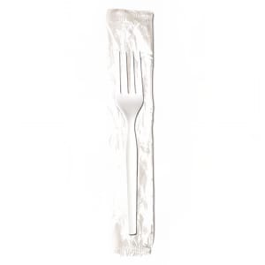 326-540569 6 1/8" Medium Weight Disposable Fork - Polystyrene, White