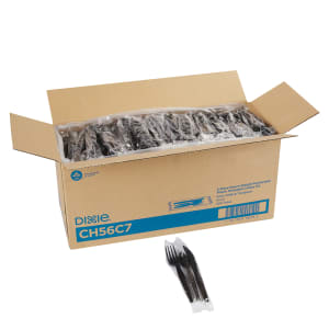 326-555340 Heavy Weight Disposable Cutlery Set - Polystyrene, Black