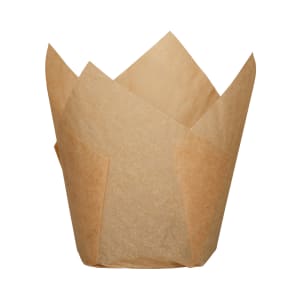 363-578662 Tulip Baking Cup - 2 1/4" x 4", Paper, Natural