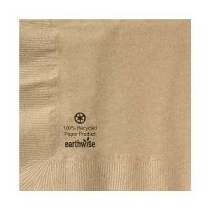 363-609037 Earthwise® 1/4 Fold Beverage Napkins - 2 ply, Brown