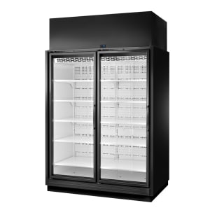 598-TRM2MBW1BLLYY4 65 1/2" Two Section Supermarket Display Refrigerator, (2) Left Hinge Doors, Black, 208-240v