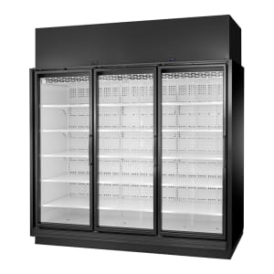 598-TRM3MBW1BLLLNN4 98" Three Section Supermarket Display Refrigerator, (3) Left Hinge Doors, Black, 208-240v