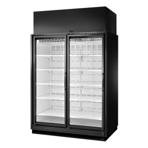 598-TRM2MBW1BLLNN4 67 1/2" Two Section Supermarket Display Refrigerator, (2) Left Hinge Doors, Black, 208-240v