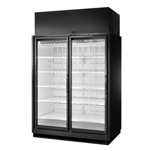 598-TRM2MBW1BLLYN4 66 1/2" Two Section Supermarket Display Refrigerator, (2) Left Hinge Doors, Black, 208-240v
