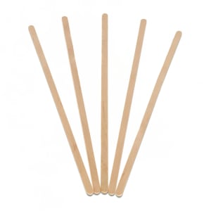 237-646785 7 1/2" Unwrapped Coffee Stirrers w/ Round Ends, Birch Wood