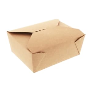 237-646874 Disposable #8 Takeout Box - 6" x 4 3/4", Kraft Paper, Brown